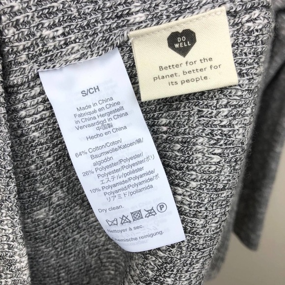 Madewell Gray Sweater Midi Dress Size S Cotton Blend Long Sleeves Stretch - Picture 5 of 7